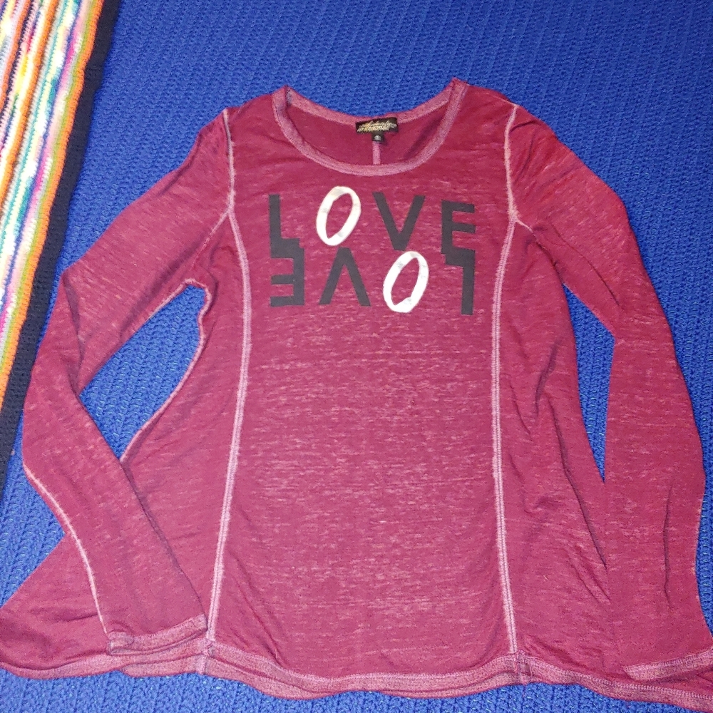 Maroon Long Sleeve "Love" Tunic